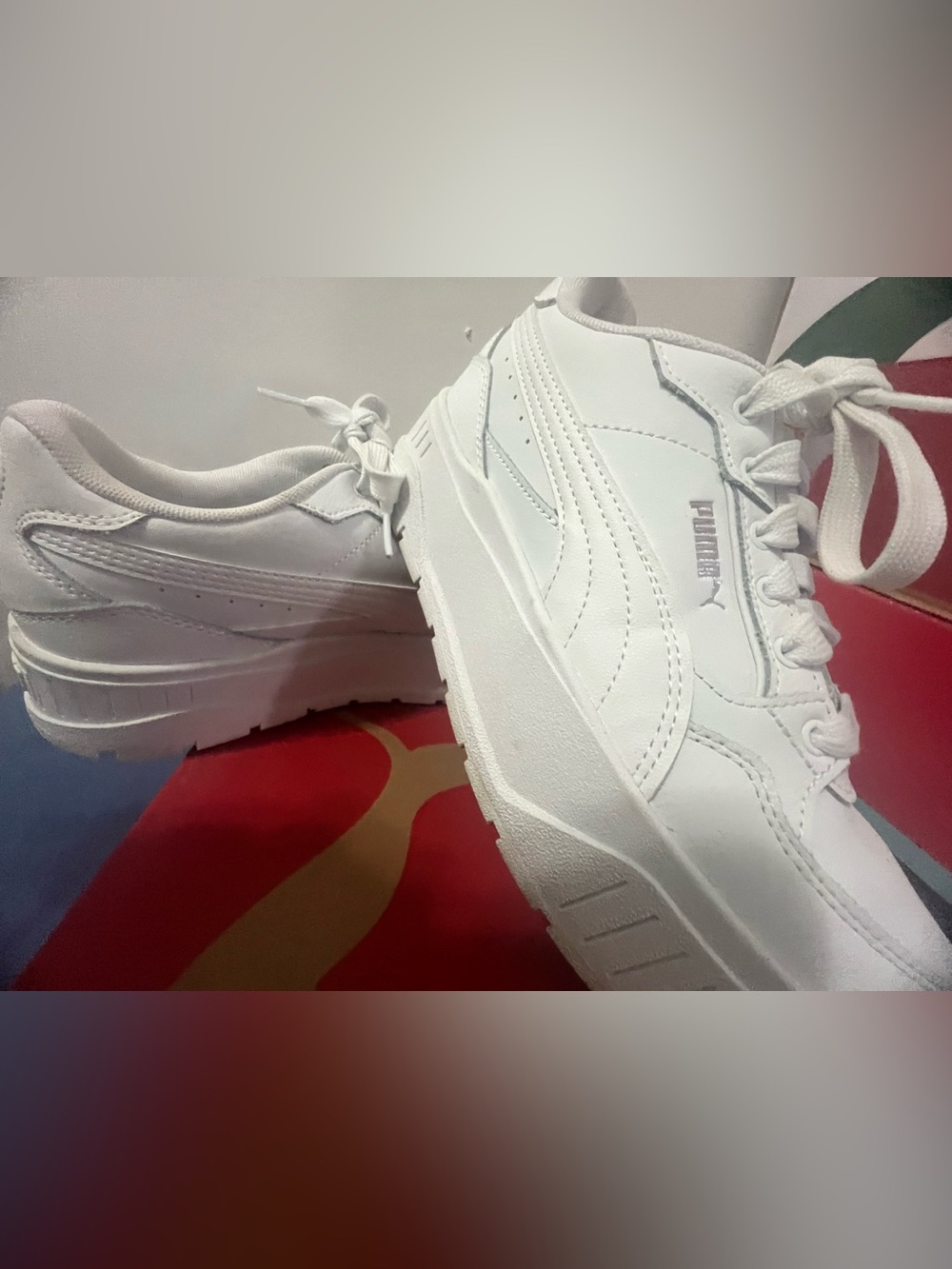 Puma Women's White Chunky Platform Sneakers